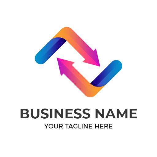 Dynamic Colorful Arrows Representing Business Strategy Logo Template
