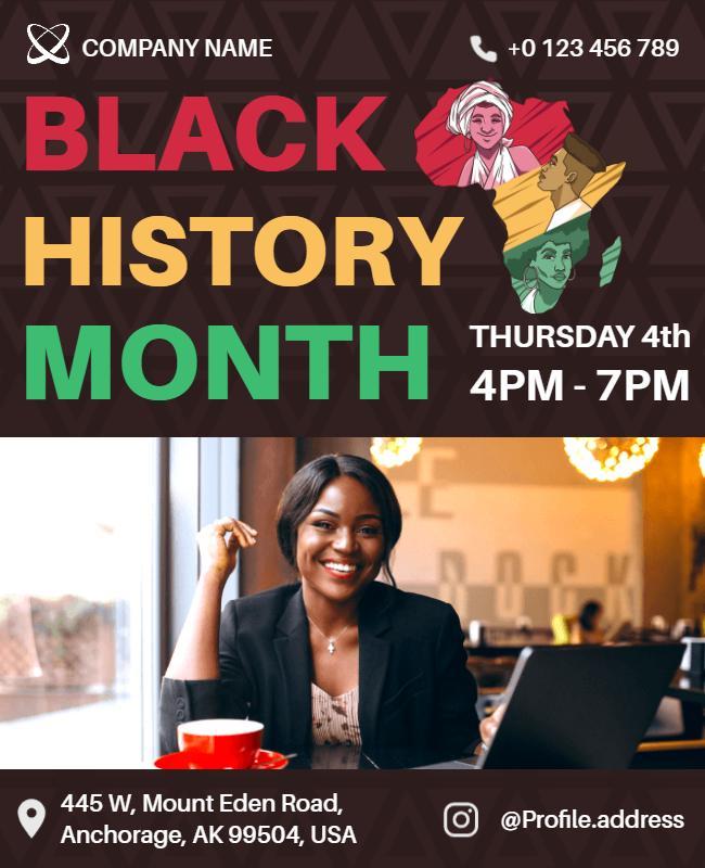 Dynamic Colorful Black History Month Gathering Poster Template