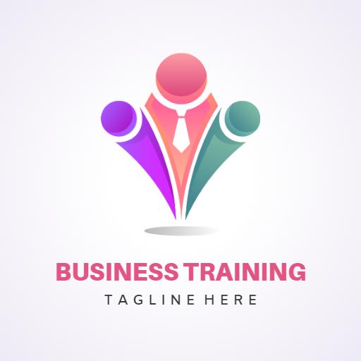 Dynamic Colorful Design Illustrating Business Training Logo Template