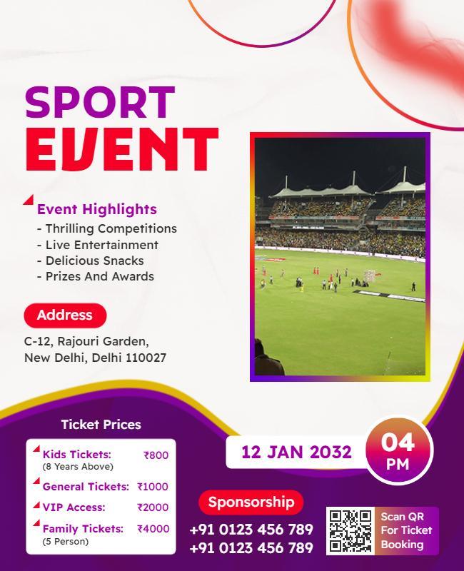 Dynamic Colorful Sports Event Competition Poster Template