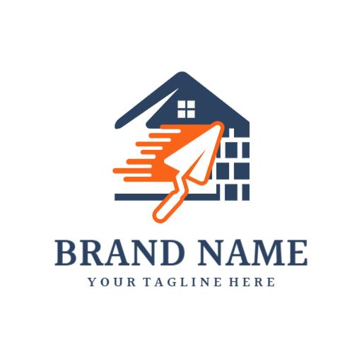 Dynamic Construction Tools Featuring Trowel and House Logo Template