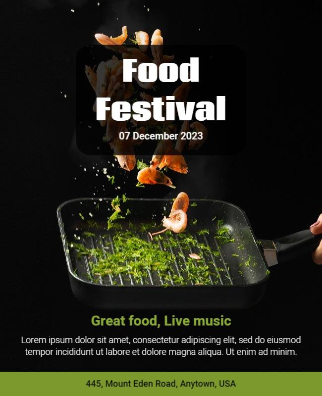 Dynamic Cooking Vibrant Food Festival Poster Template