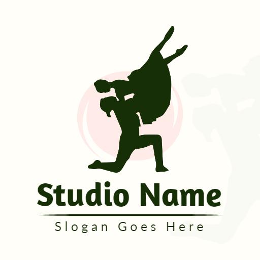 Dynamic Couple Dance Positioning Elegance and Passion Logo Template
