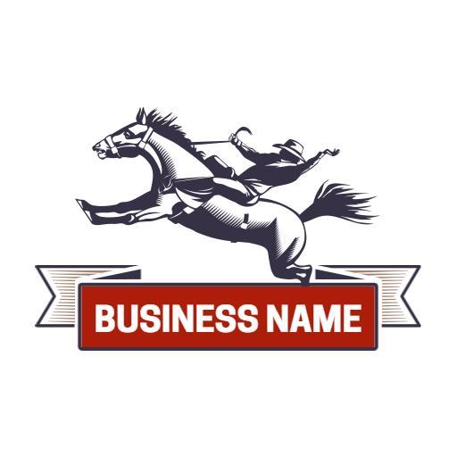 Dynamic Cowboy Riding Horse for Western Apparel Logo Template