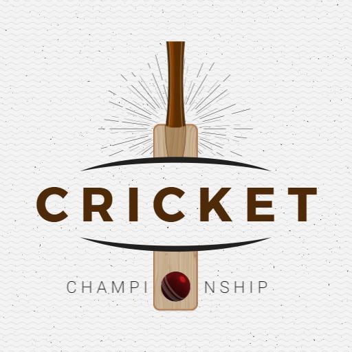 Dynamic Cricket Bat Design Celebrating Championship Spirit Logo Template
