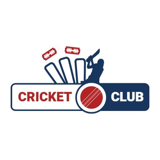 Dynamic Cricket Club Logo Featuring Bat and Ball Design Logo Template