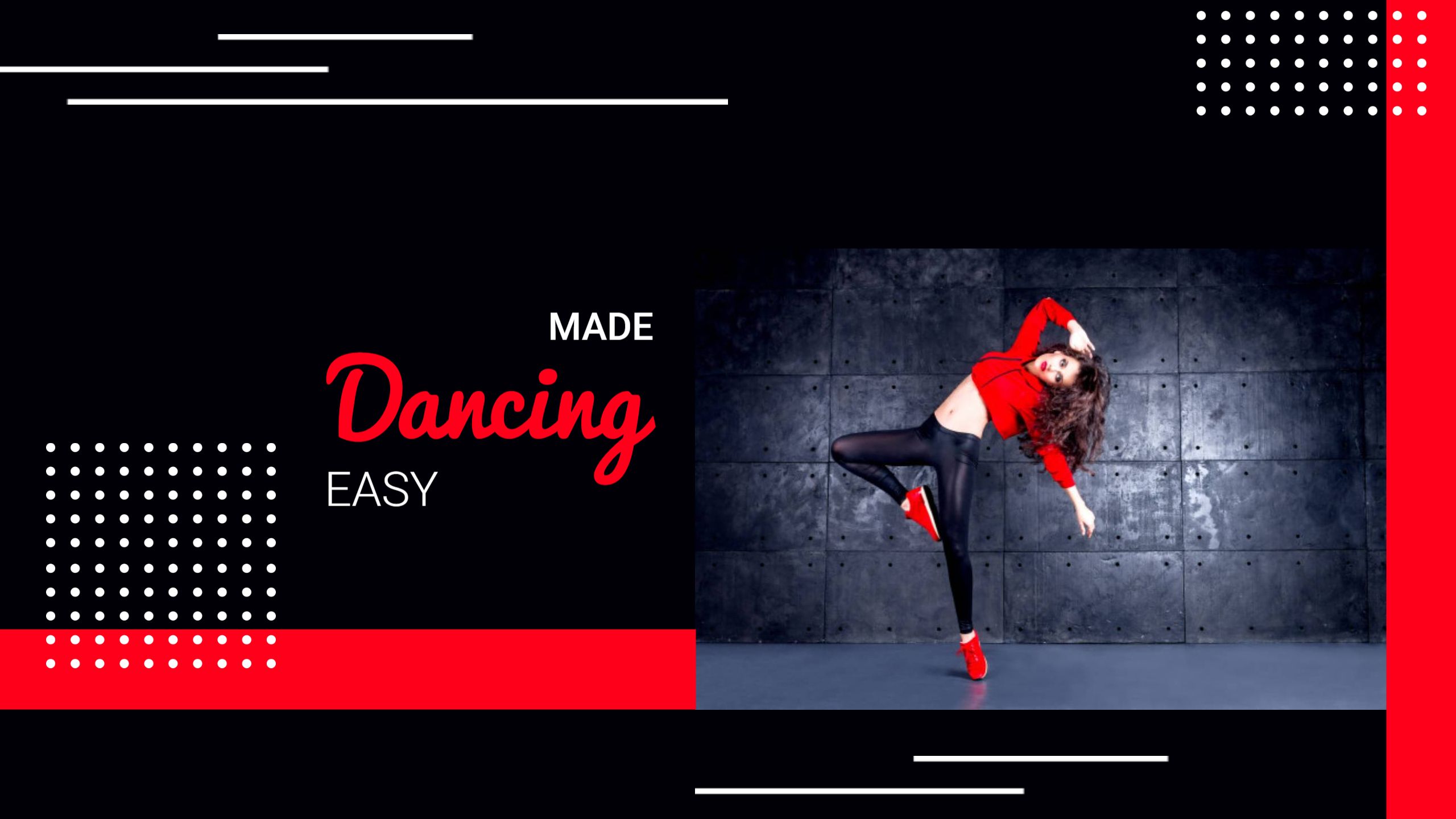 Dynamic Dance Moves in Bold Red and Black YouTube Banner Template