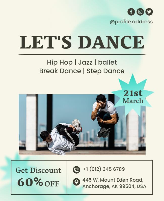 Dynamic Dance Styles Event Promotional Poster Template