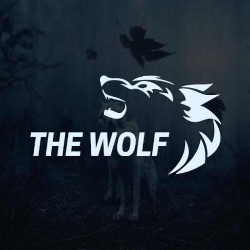 Dynamic Dark Hunter Design Emphasizing The Wolf Logo Template