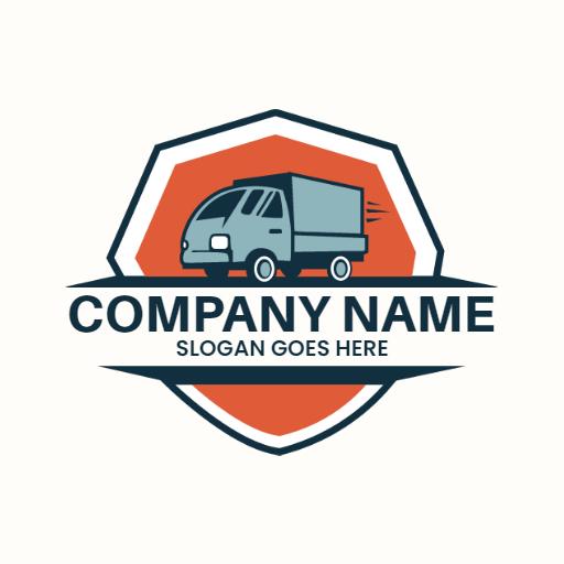 Dynamic Delivery Truck Design Highlighting Transportation Logo Template
