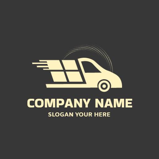 Dynamic Delivery Van Illustrating Fast Transportation Logo Template