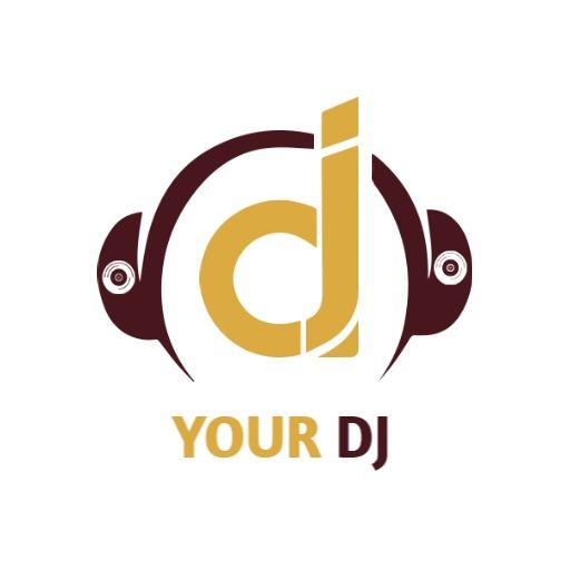 Dynamic DJ Logo Featuring Stylish Headphones and Sound Waves Logo Template