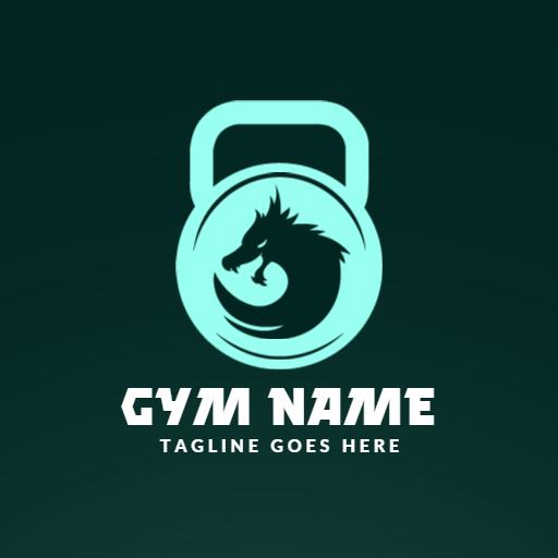 Dynamic Dragon and Kettlebell Design for Fitness Logo Template