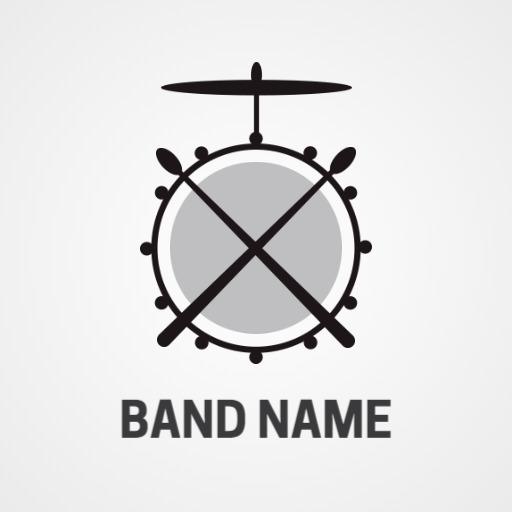 Dynamic Drum Set Design Represents Your Music Band Logo Template