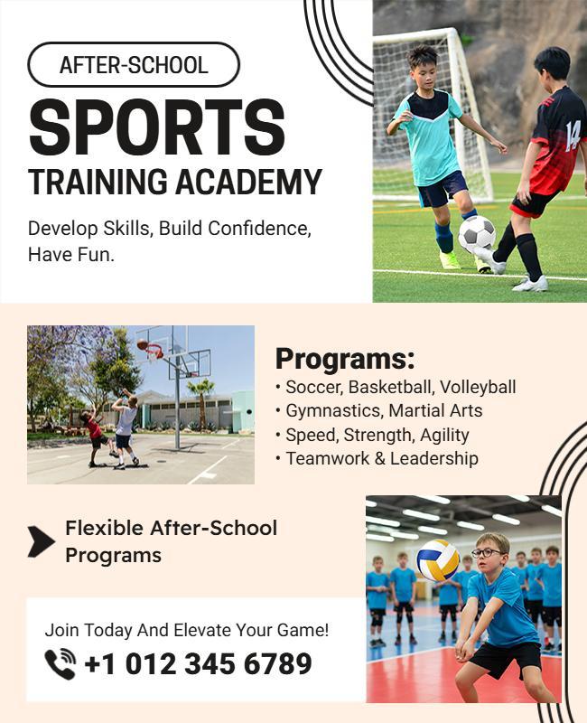 Dynamic Engaging Sports Enrichment Programs Flyer Template