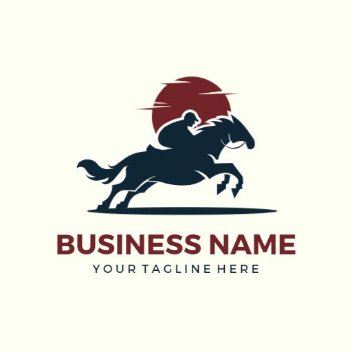 Dynamic Equestrian Scene Featuring Galloping Horse Logo Template