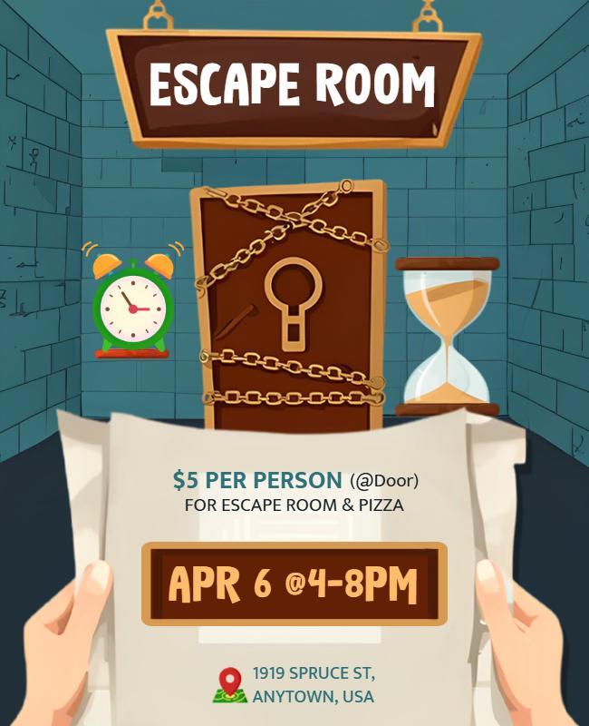 Dynamic Escape Room Experience Flyer Template