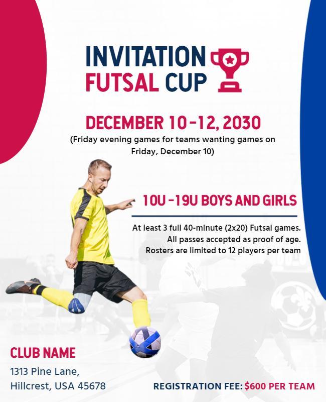 Dynamic Event Futsal Cup Invitation for All Ages Poster Template