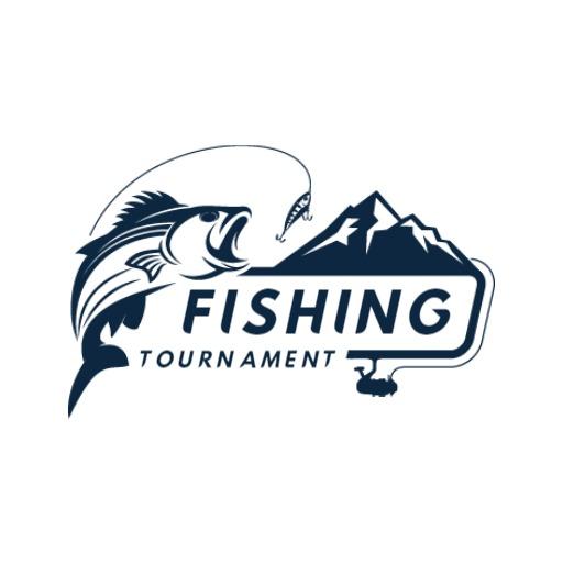 Dynamic Fishing Competition Featuring Mountainous Terrain Logo Template