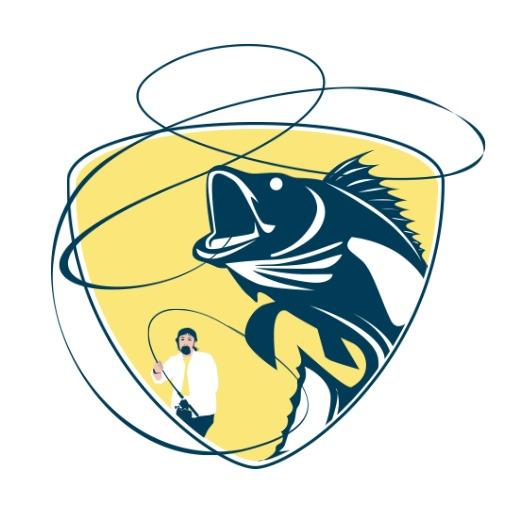 Dynamic Fishing Scene Capturing Outdoor Sports Passion Logo Template
