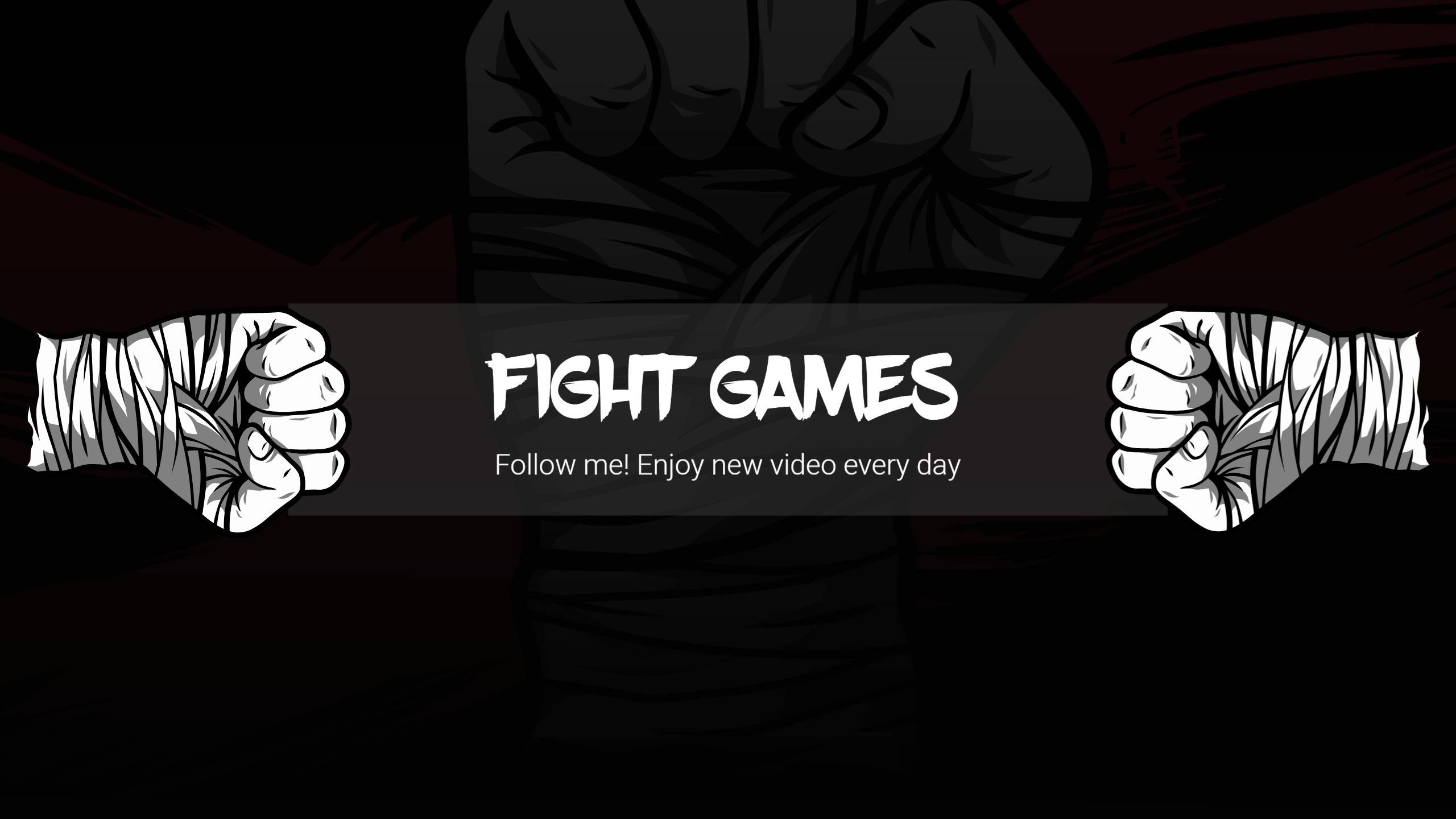 Dynamic Fist Illustration for Fight Games Streaming Banner Template