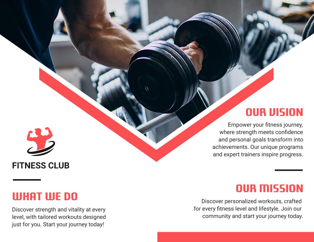 Dynamic Fitness Club Membership Workout Plan Brochure Template