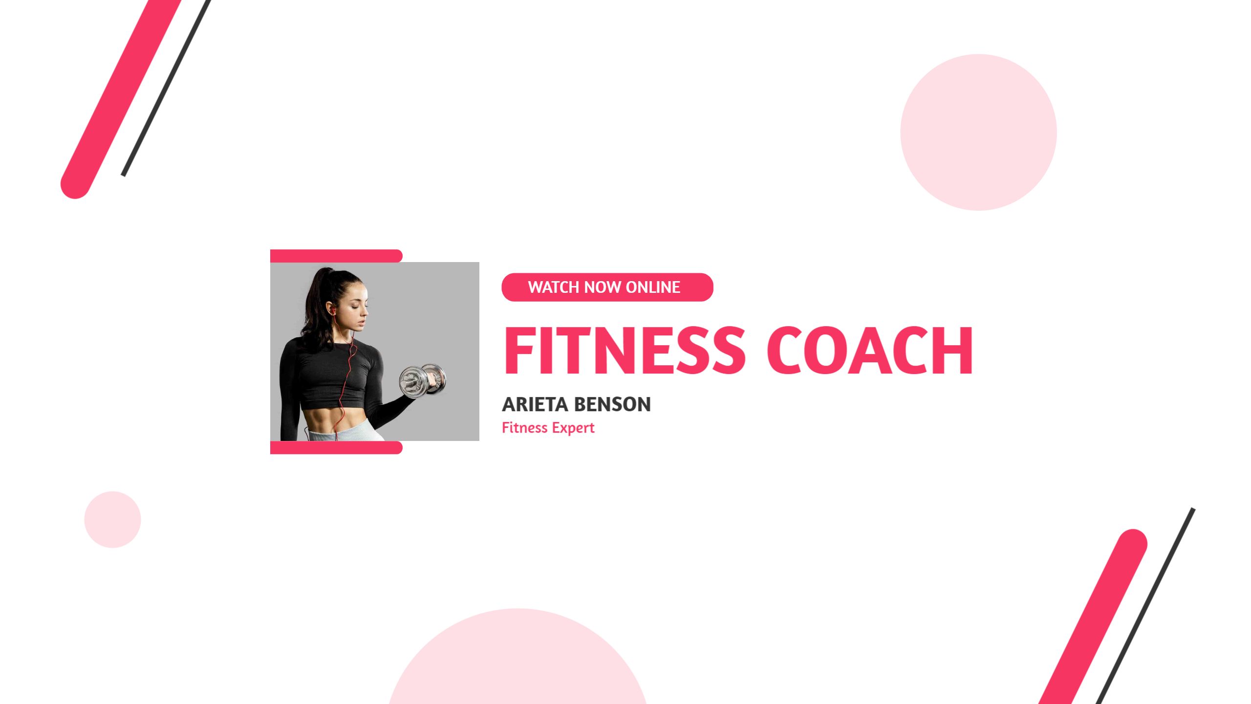 Dynamic Fitness Coaching with Bold Pink Accents YouTube Banner Template
