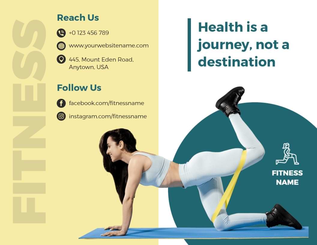 Dynamic Fitness Journey and Training Programs Brochure Template
