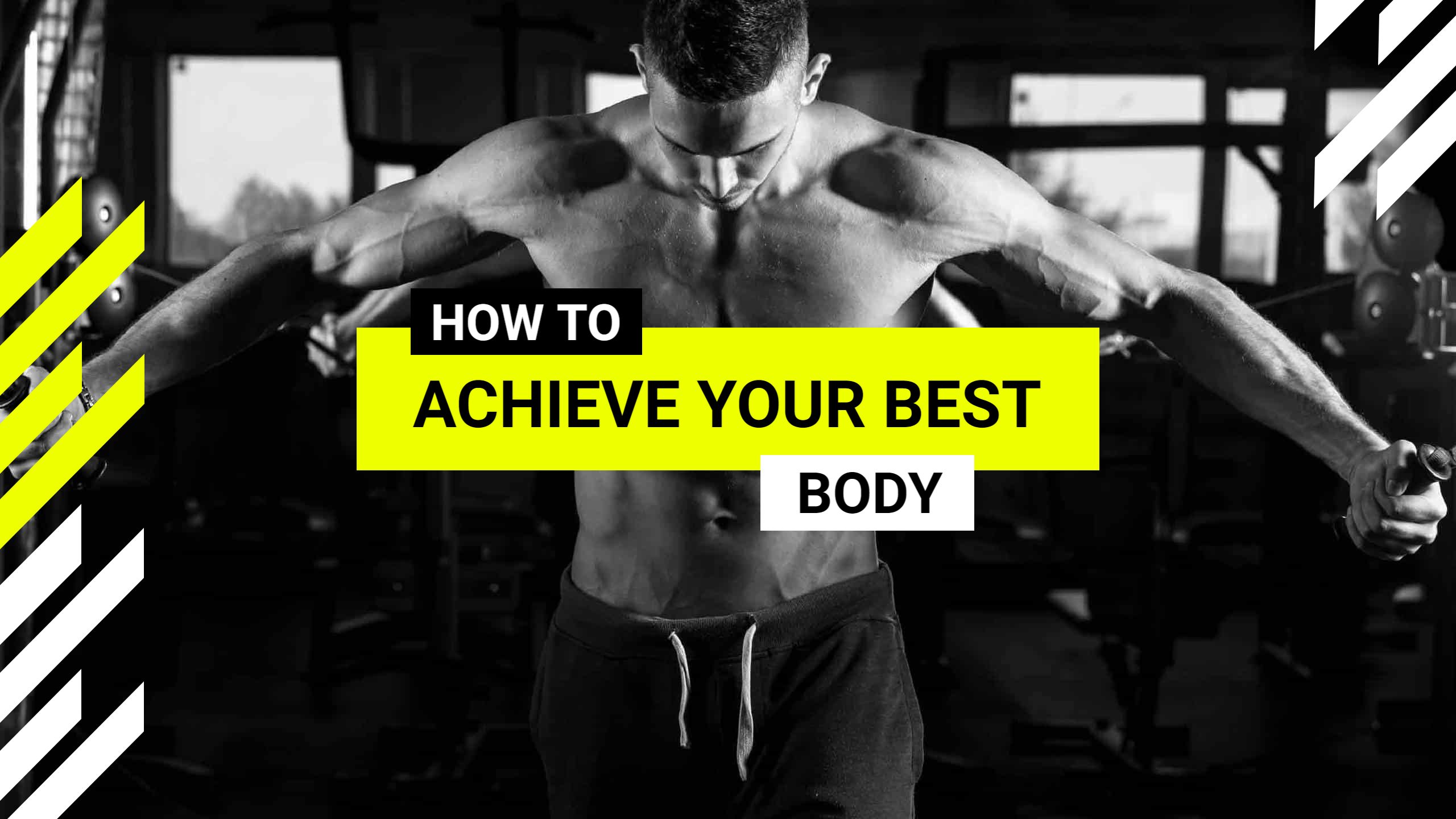 Dynamic Fitness Journey for YouTube Achieve Your Best Body Banner Template