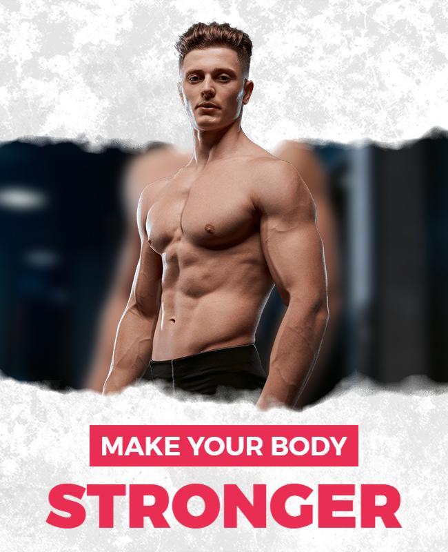 Dynamic Fitness Motivation Bodybuilding Strength Poster Template