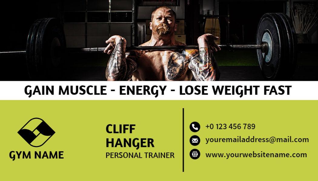 Dynamic Fitness Motivation for Personal Trainer Business Card Template
