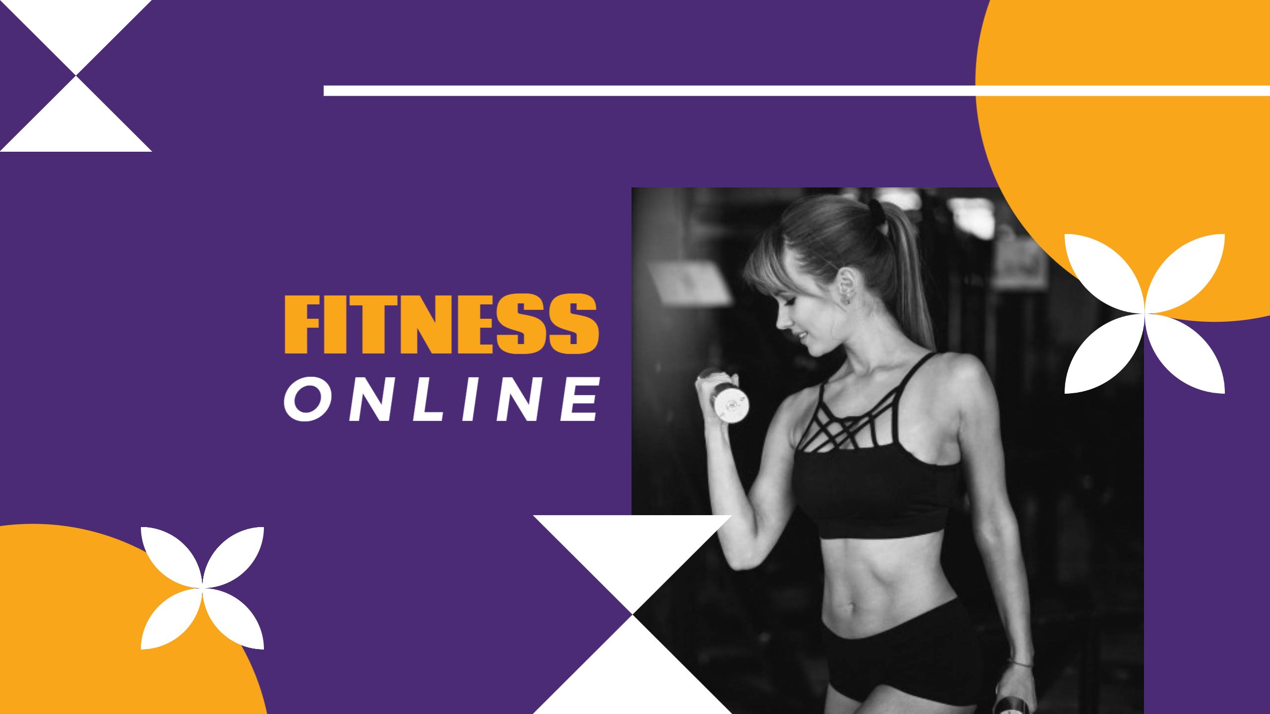 Dynamic Fitness Online with Purple Background YouTube Banner Template