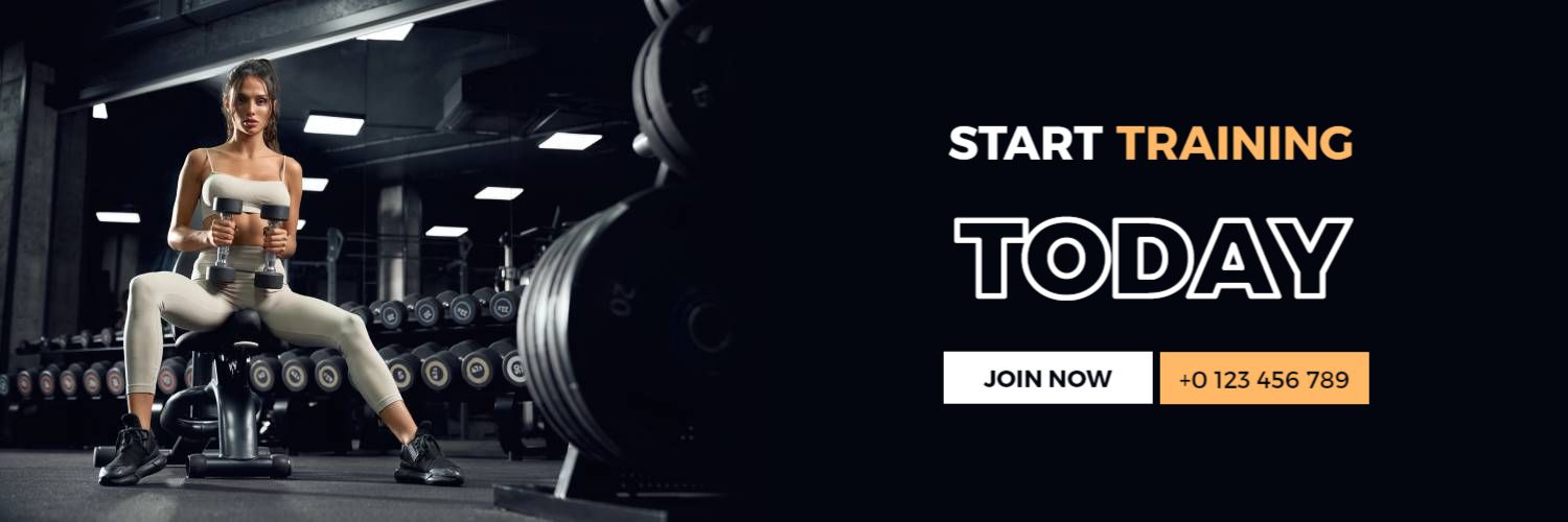 Dynamic Fitness Training Promotion with Dark Background Twitter Banner Template