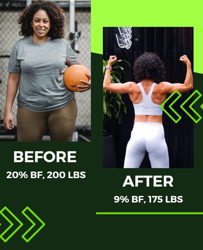 Dynamic Fitness Transformation Journey Poster Template