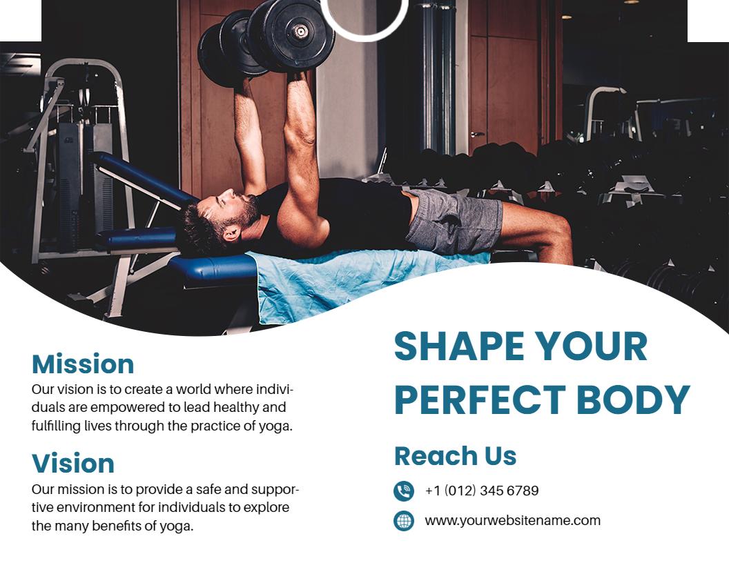 Dynamic Fitness Workout and Yoga Program Brochure Template
