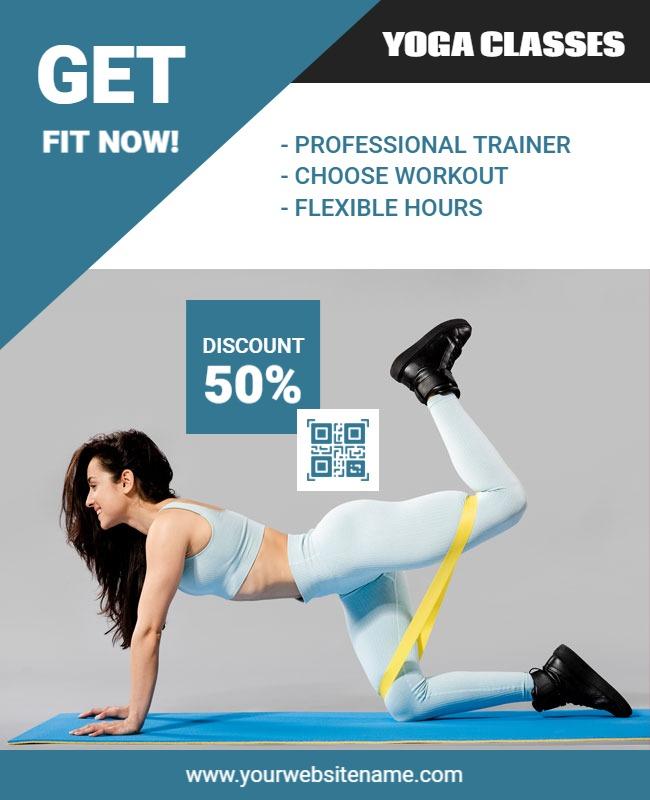 Dynamic Fitness Yoga Classes Promotion Poster Template