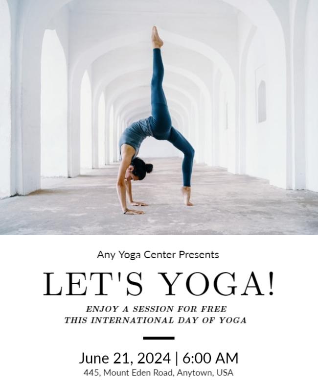 Dynamic Fitness Yoga Session Celebration Poster Template
