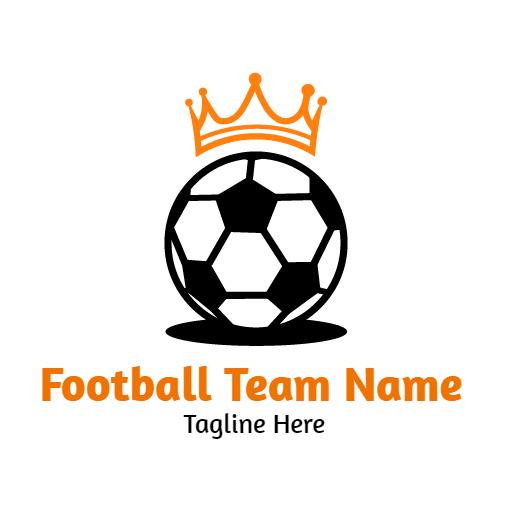 Dynamic Football Design Featuring Crown and Soccer Ball Logo Template