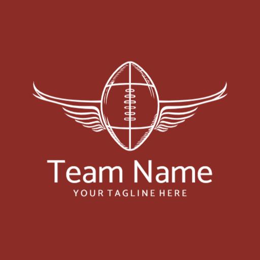 Dynamic Football Design Featuring Winged Ball Logo Template