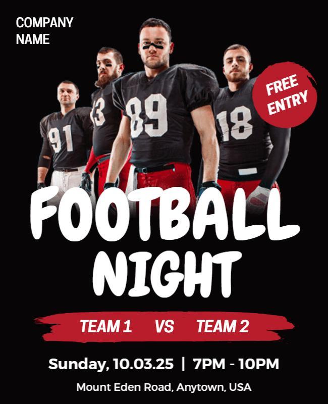 Dynamic Football Game Night Event Poster Template