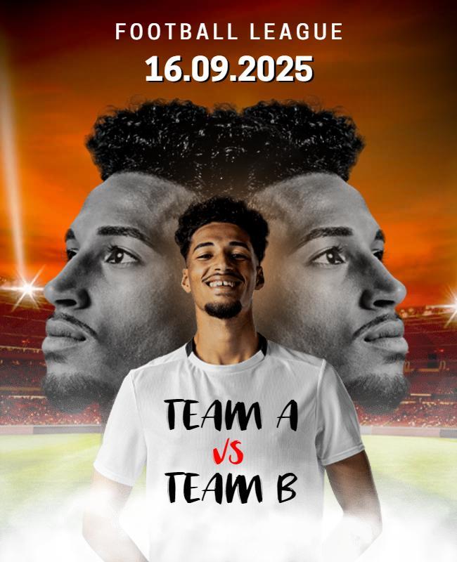 Dynamic Football League Matchup Team A vs Team B Poster Template