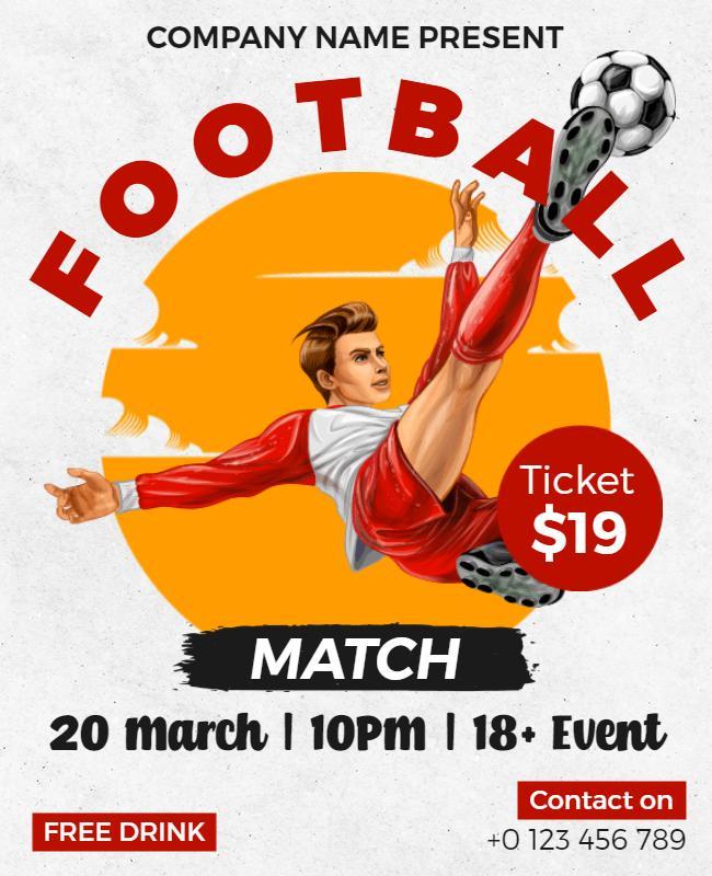 Dynamic Football Match Action and Excitement Poster Template