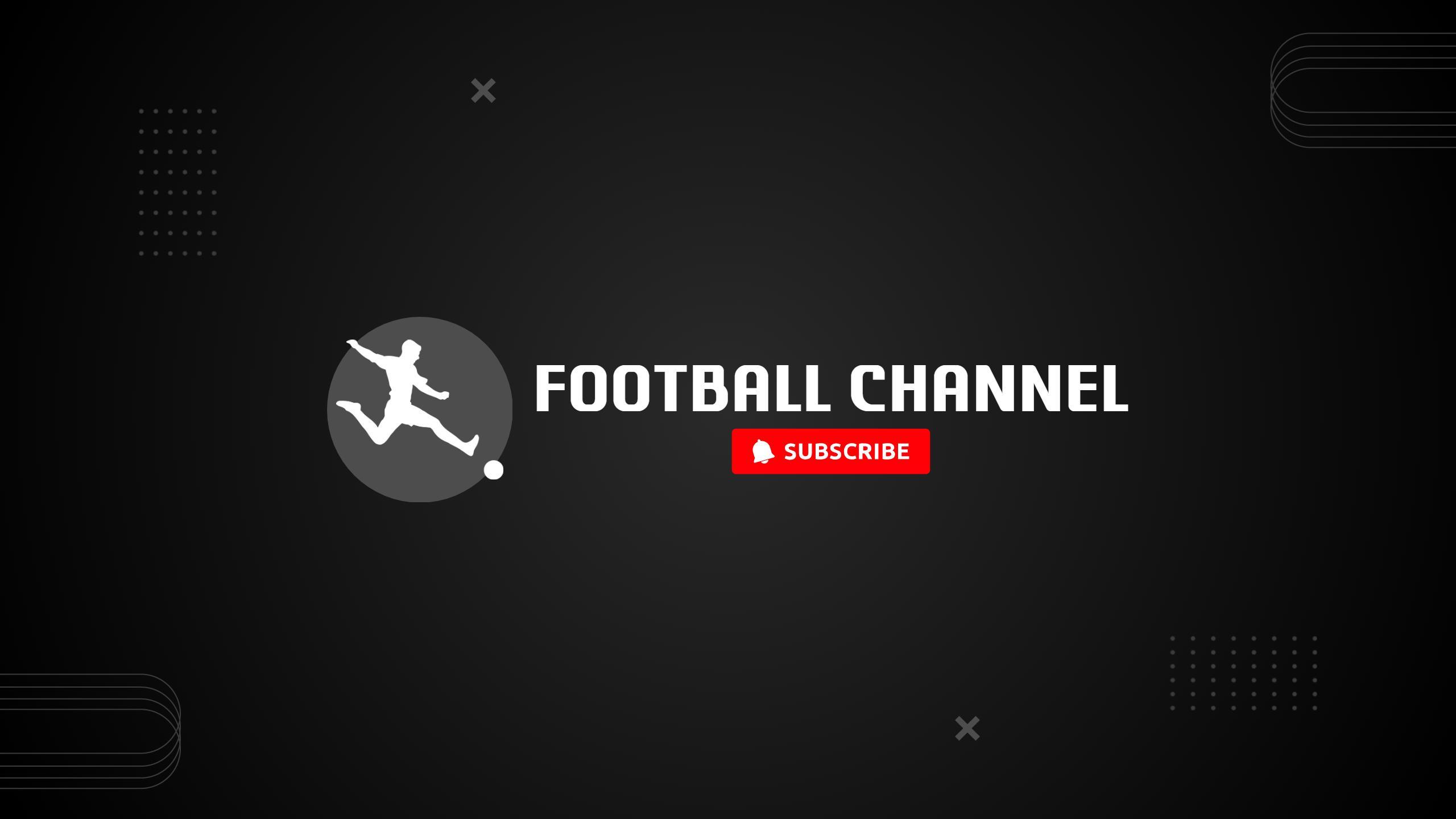 Dynamic Football Player Silhouette on Dark YouTube Banner Template