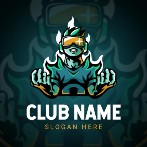 Dynamic Gaming Character Representing Esports Team Logo Template