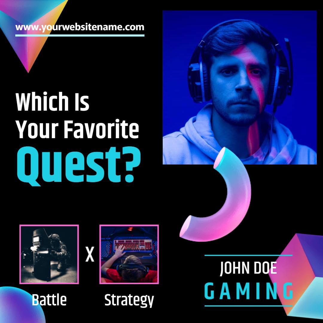 Dynamic Gaming Engagement Poll for Business Ad Template