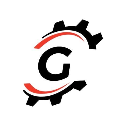 Dynamic Gear Design Featuring Letter G in Motion Alphabet Logo Template