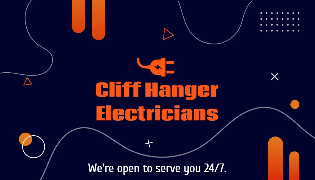 Dynamic Geometric Electrician Service Business Card Template