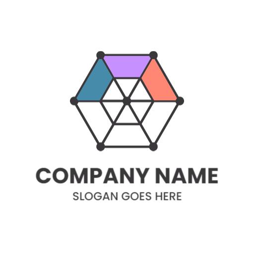 Dynamic Geometric Shapes Representing Modern Company Logo Template