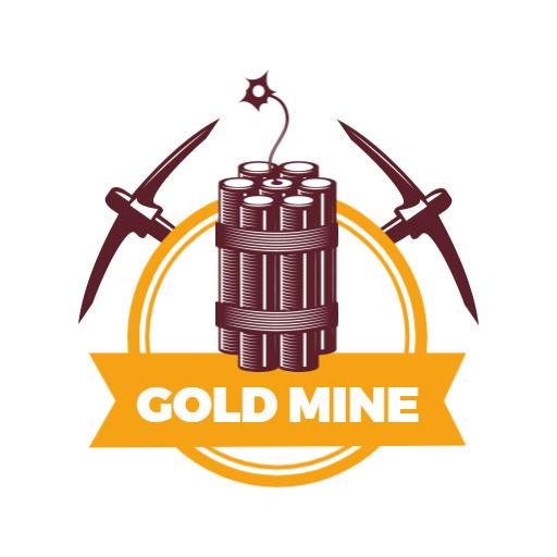 Dynamic Gold Mine Graphic with Mining Tools Logo Template