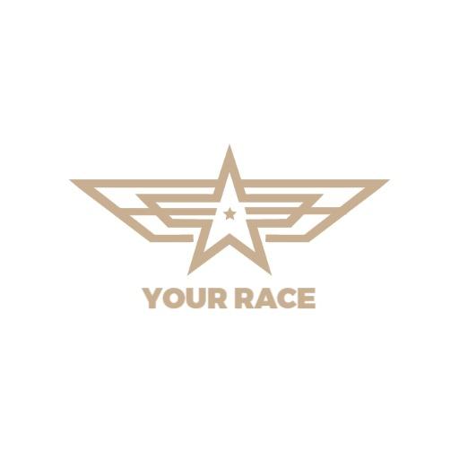 Dynamic Gold Star Design Celebrating Racing Excellence Logo Template